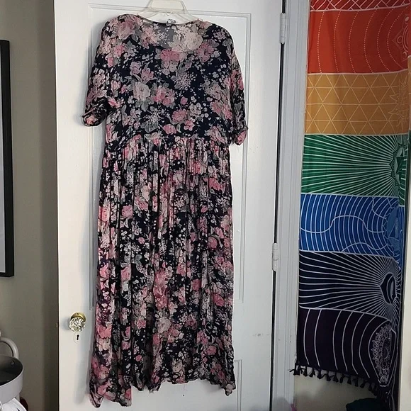 Papillon floral crinkle dress vintage from the 90s - Picture 9 of 14